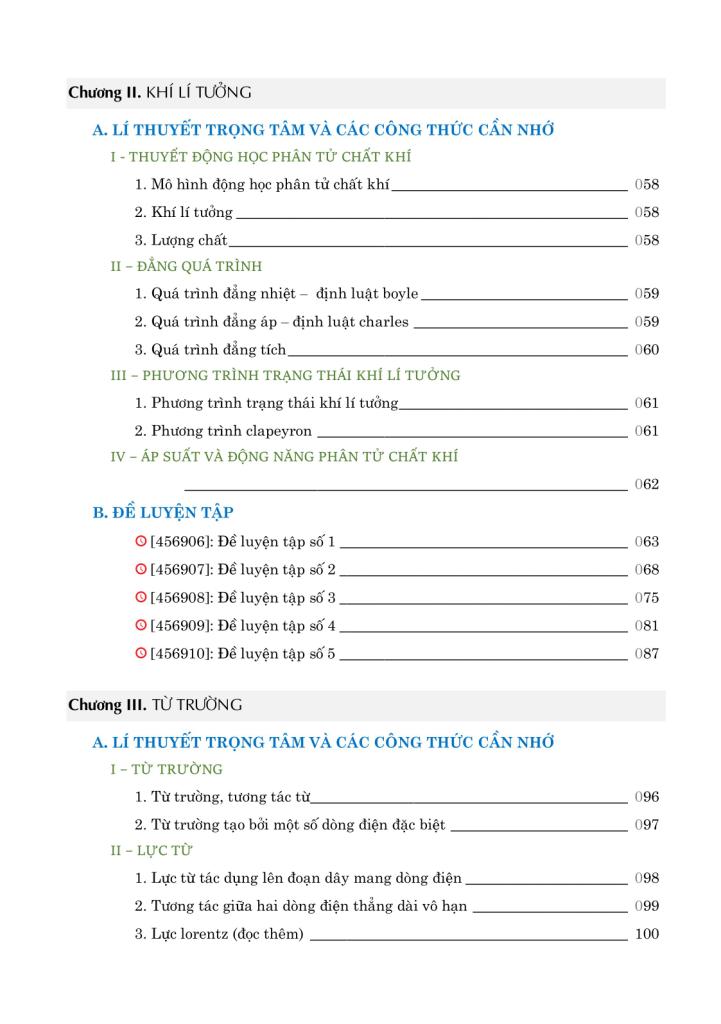 TRỌNG TÂM LÍ THUYẾT TỐT NGHIỆP PHỔ THÔNG MÔN VẬT LÍ (Theo Chương trình SGK mới)
